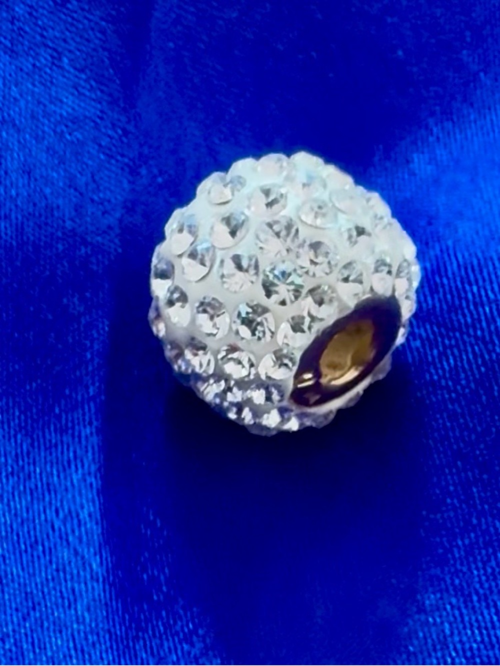 Shimmering 14k gold and rhinestone pendant (chain not included)